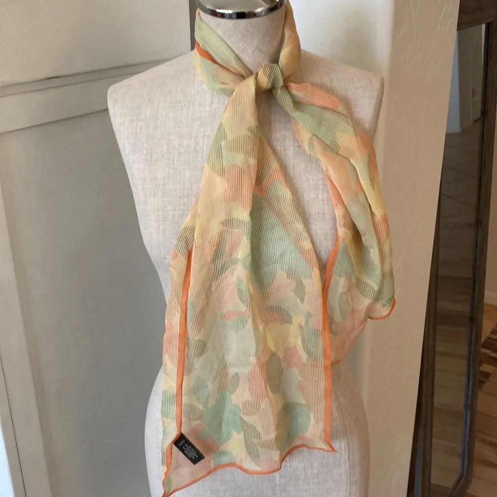 Echo falling leaf print rectangular silk scarf